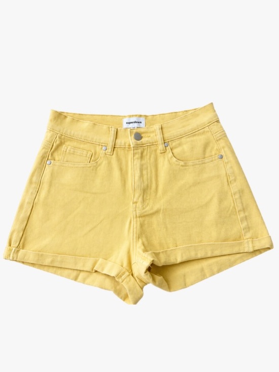 superdown Pants - Superdown Butter Yellow High Rise Denim Shorts XS Revolve Festival